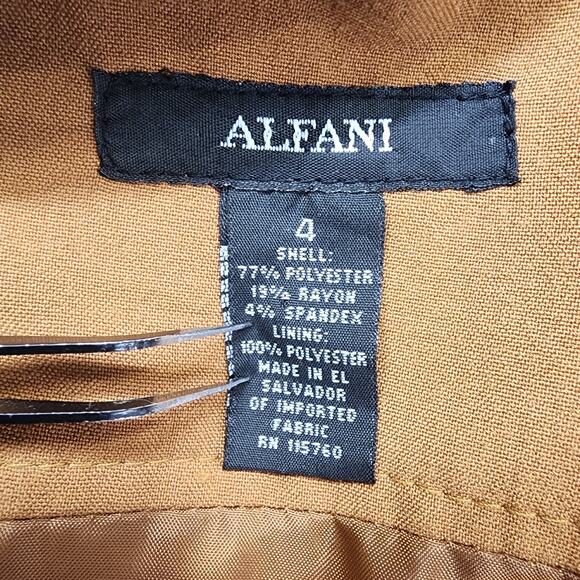 Alfani Skirt Size 4 Brown Pencil Straight Cut Stretch Back Slit Office Career - Picture 3 of 7